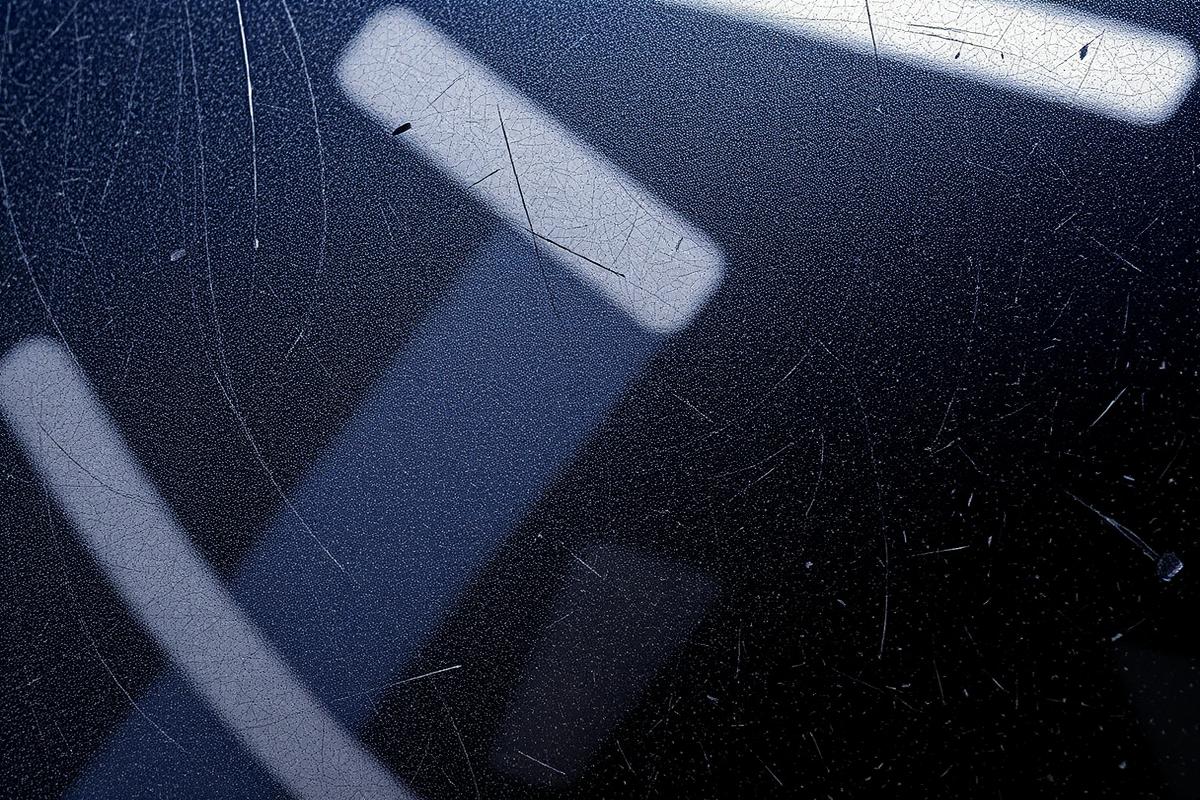Black paint panel before detailing